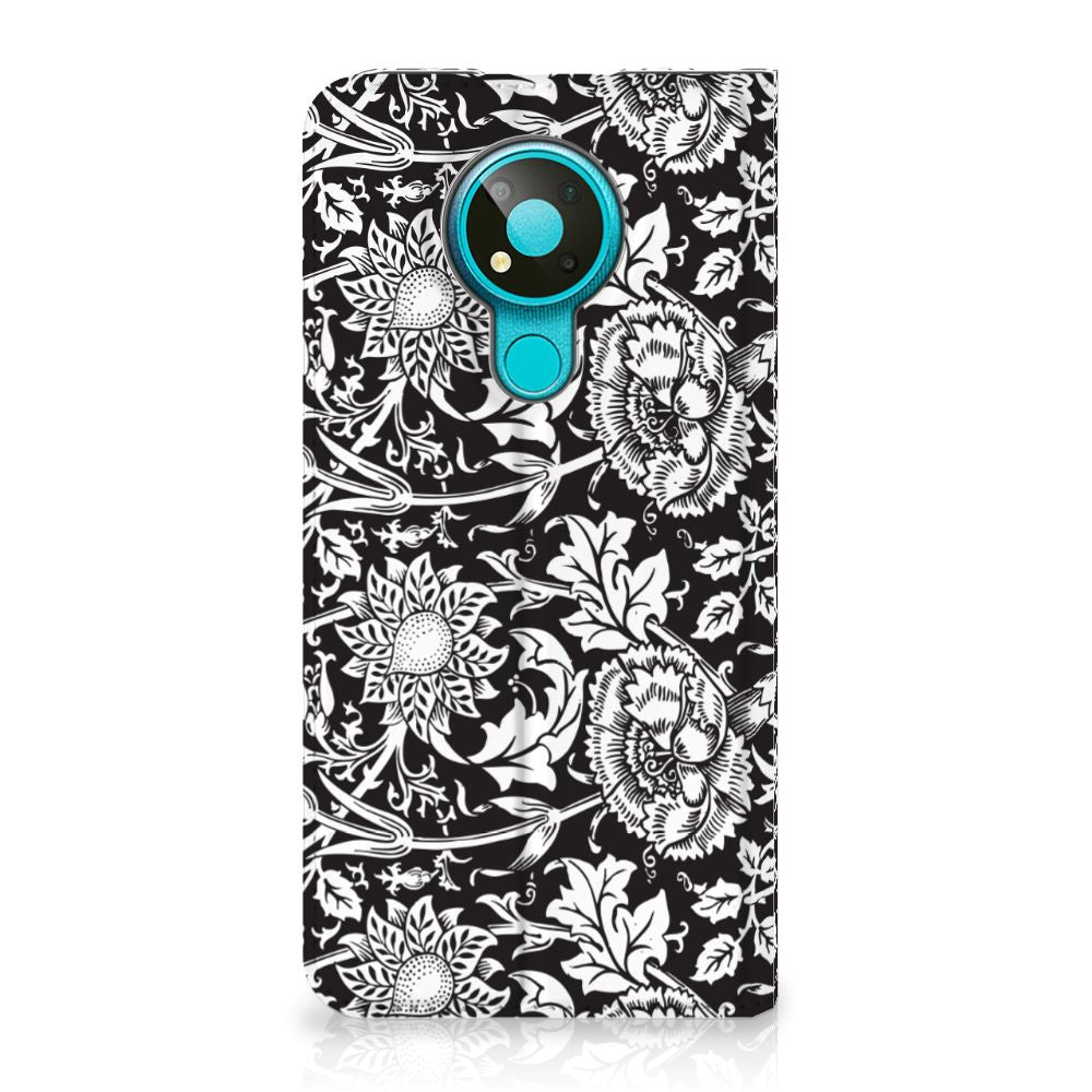 Nokia 3.4 Smart Cover Black Flowers - B2C Telecom