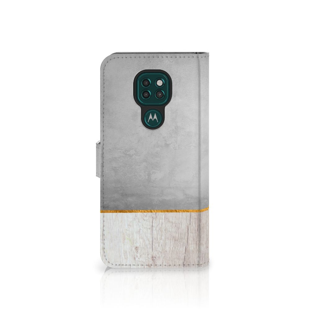 Motorola Moto G9 Play | E7 Plus Book Style Case Wood Concrete