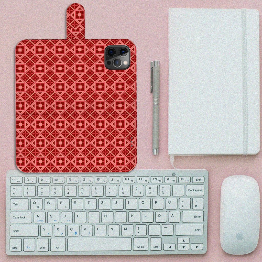 Apple iPhone 12 Pro Max Telefoon Hoesje Batik Rood