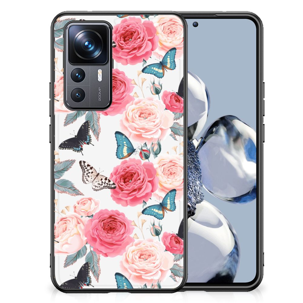 Xiaomi 12T | 12T Pro Bloemen Hoesje Butterfly Roses