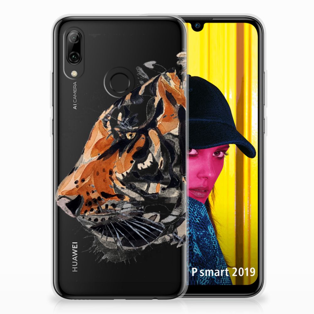 Hoesje maken Huawei P Smart 2019 Watercolor Tiger