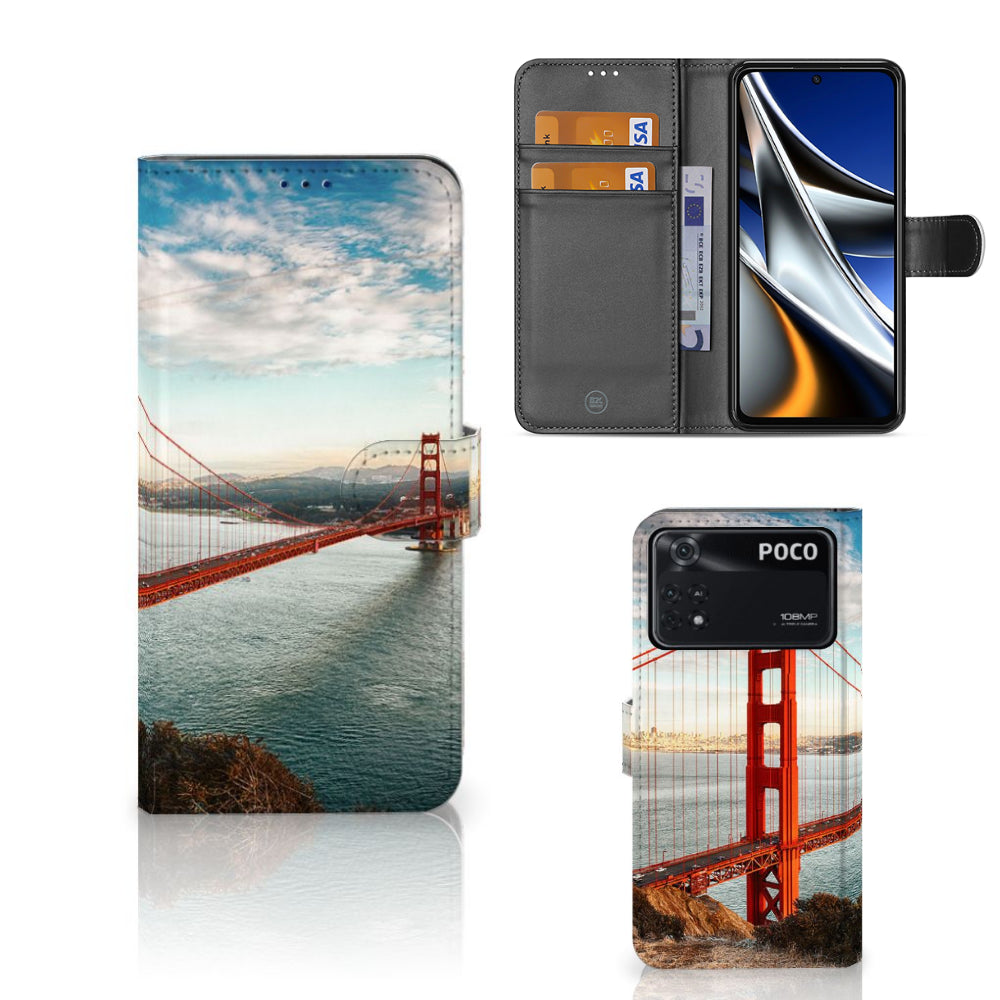 Xiaomi Poco X4 Pro 5G Flip Cover Golden Gate Bridge