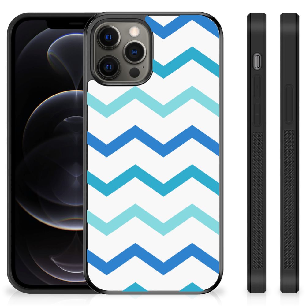 iPhone 12 Pro Max Bumper Case Zigzag Blauw B2C Telecom
