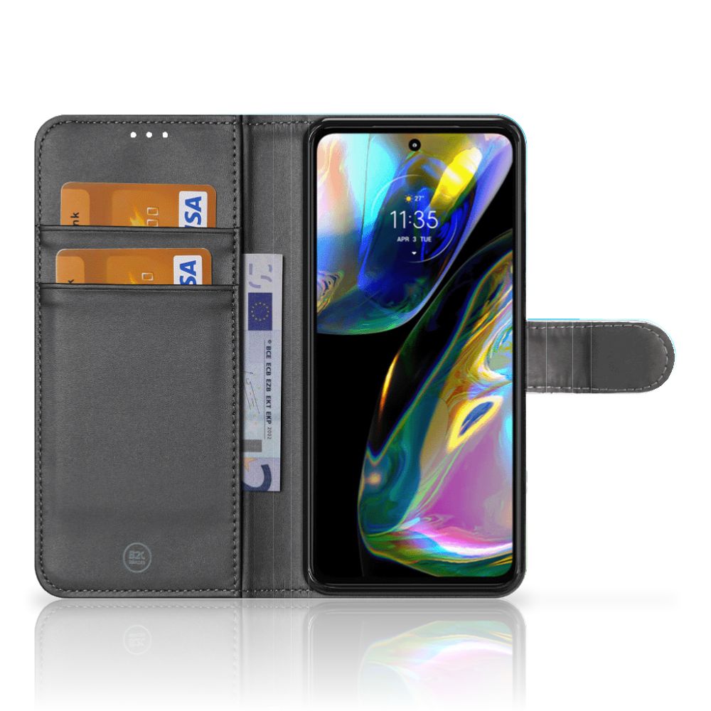 Motorola Moto G52 | Moto G82 Hoesje Orchidee Blauw - Cadeau voor je Moeder