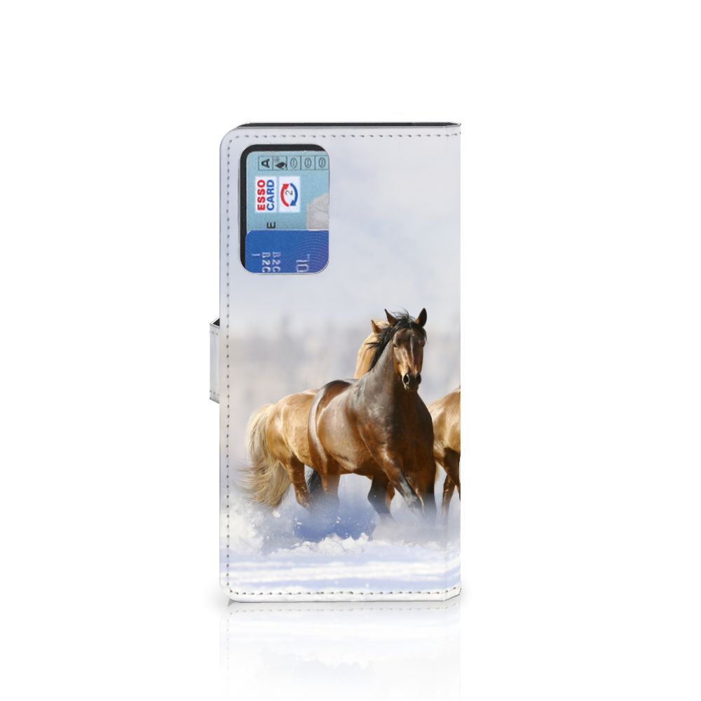 Xiaomi Redmi Note 10 Pro Telefoonhoesje met Pasjes Paarden