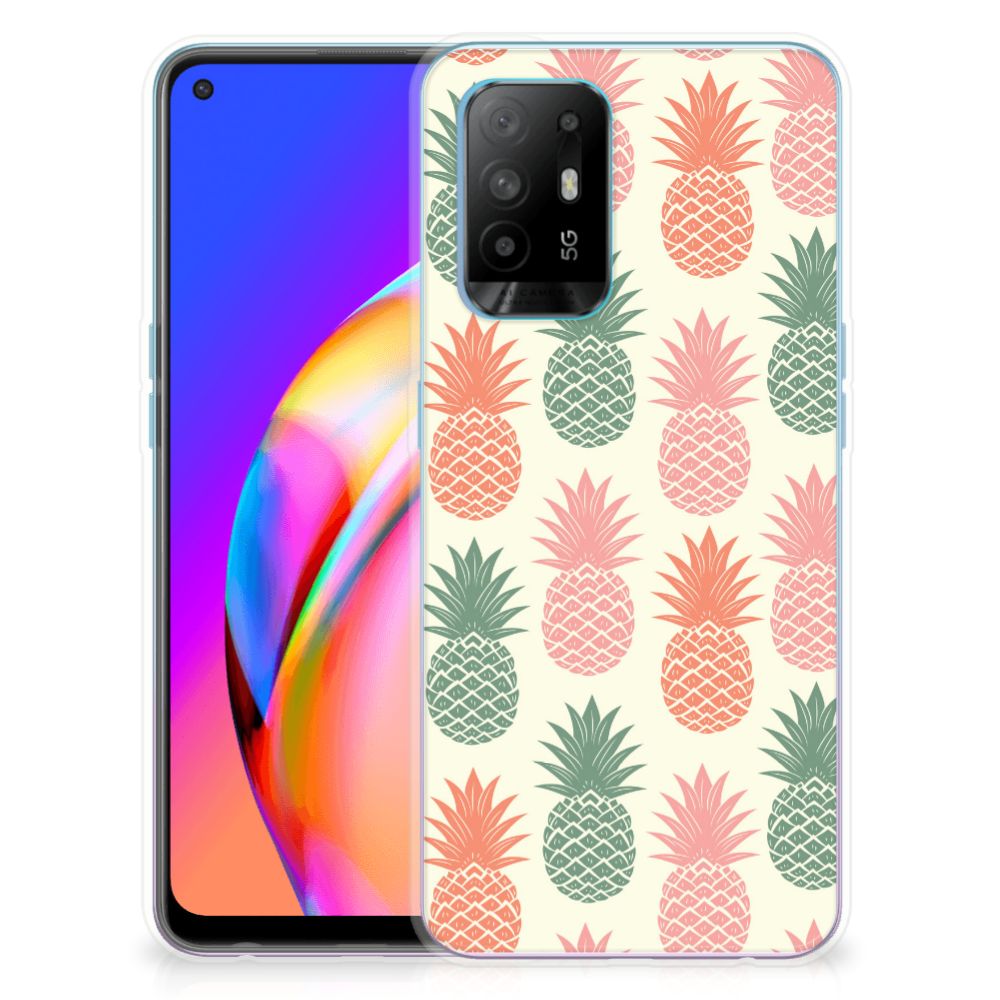 OPPO A94 5G | Reno5 Z Siliconen Case Ananas