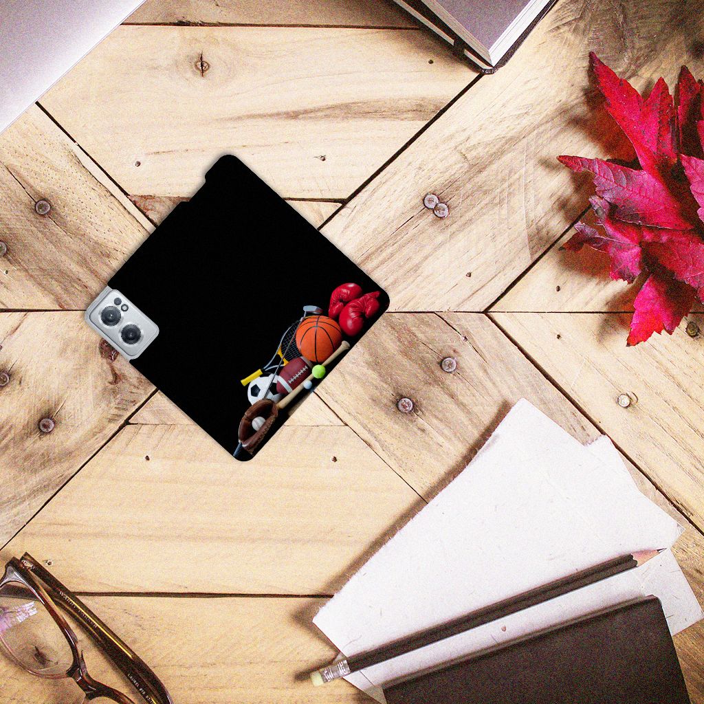 OnePlus Nord CE 2 5G Hippe Standcase Sports with various sports items on a stylish background