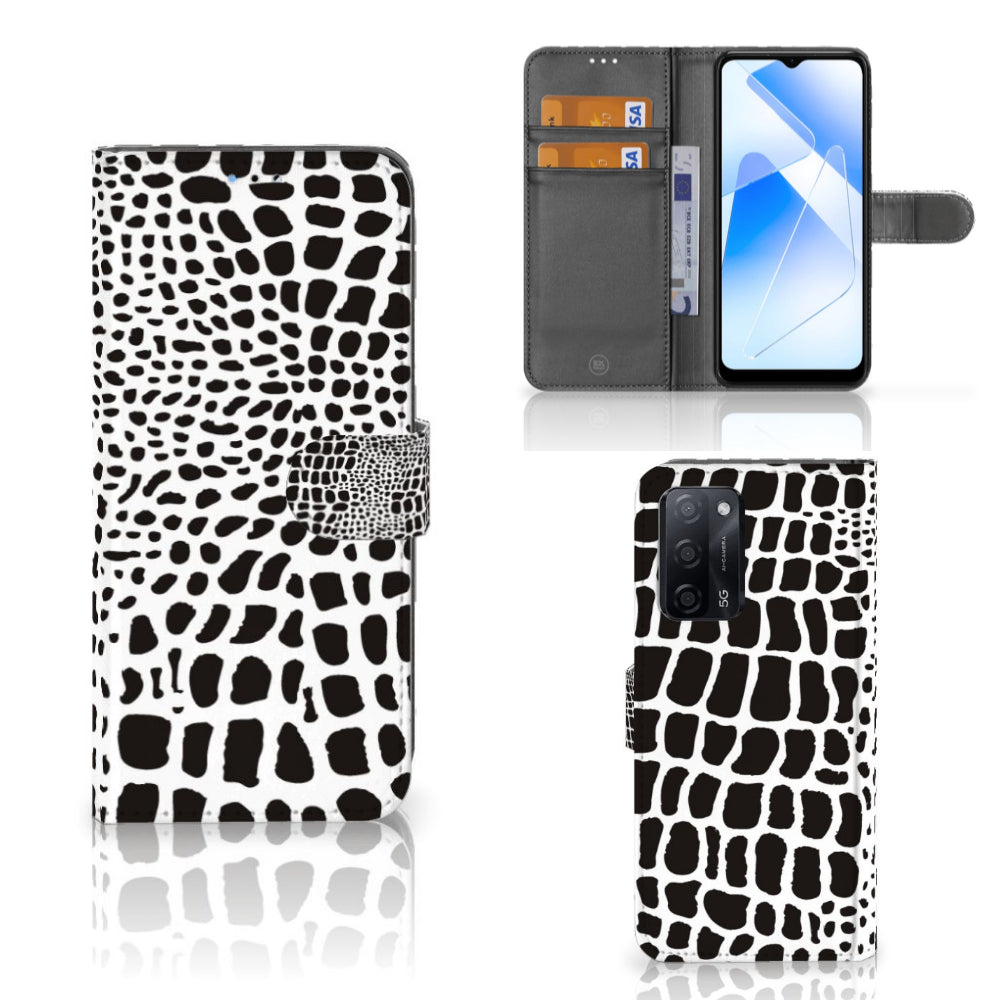 OPPO A16/A16s/A54s Telefoonhoesje met Pasjes Slangenprint