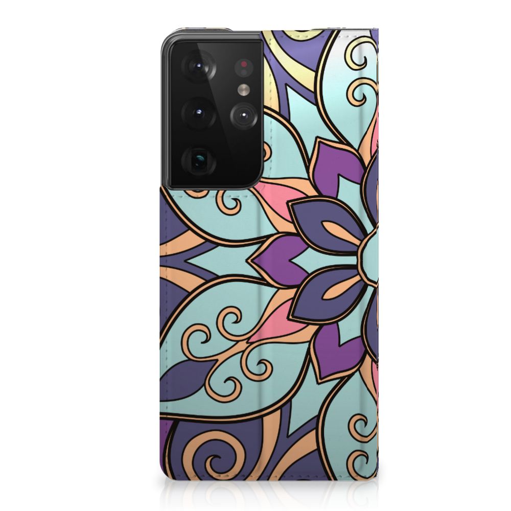 Samsung Galaxy S21 Ultra Smart Cover Purple Flower - B2C Telecom