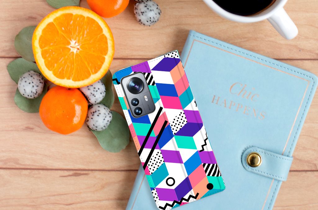 Xiaomi 12 Pro Stand Case Blokken Kleurrijk - B2C Telecom