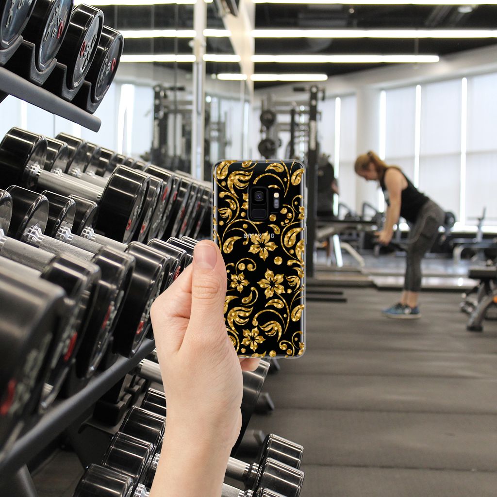 Samsung Galaxy S9 TPU Case Gouden Bloemen