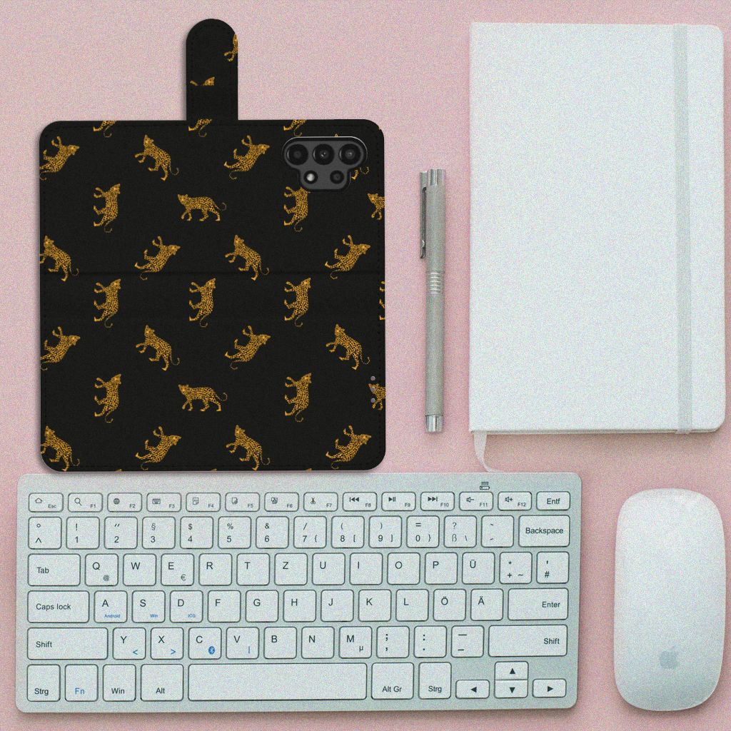 Telefoonhoesje met Pasjes voor Samsung Galaxy A13 (4G) Leopards