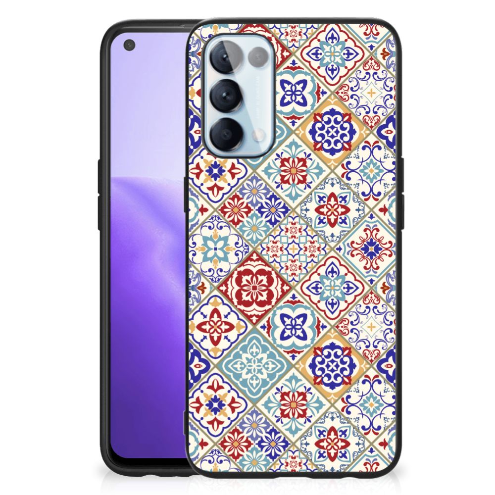 OPPO Reno5 5G | Find X3 Lite Marmeren Print Telefoonhoesje Tiles Color