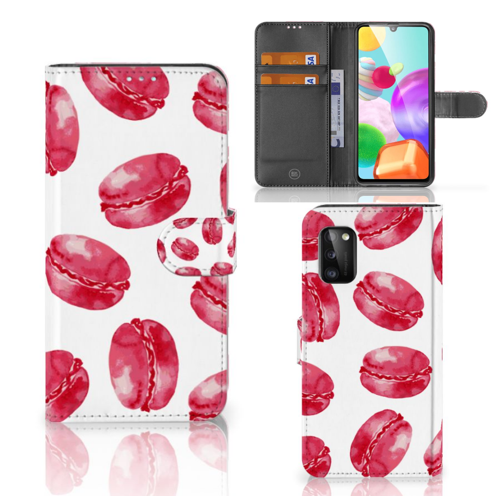 Samsung Galaxy A41 Book Cover Pink Macarons