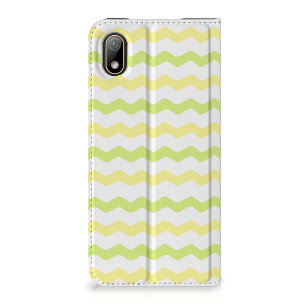 Huawei Y5 (2019) Hoesje met Magneet Waves Yellow - B2C Telecom