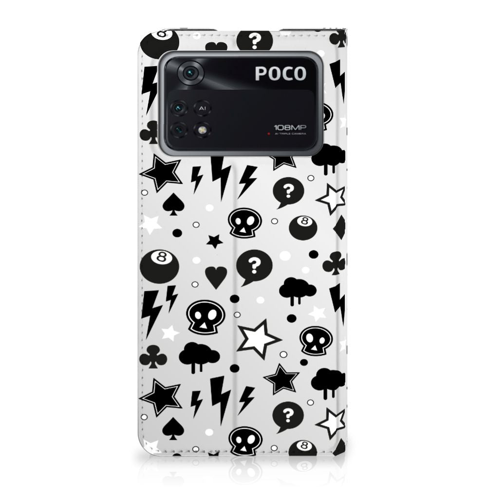Mobiel BookCase Poco X4 Pro 5G Silver Punk - B2C Telecom
