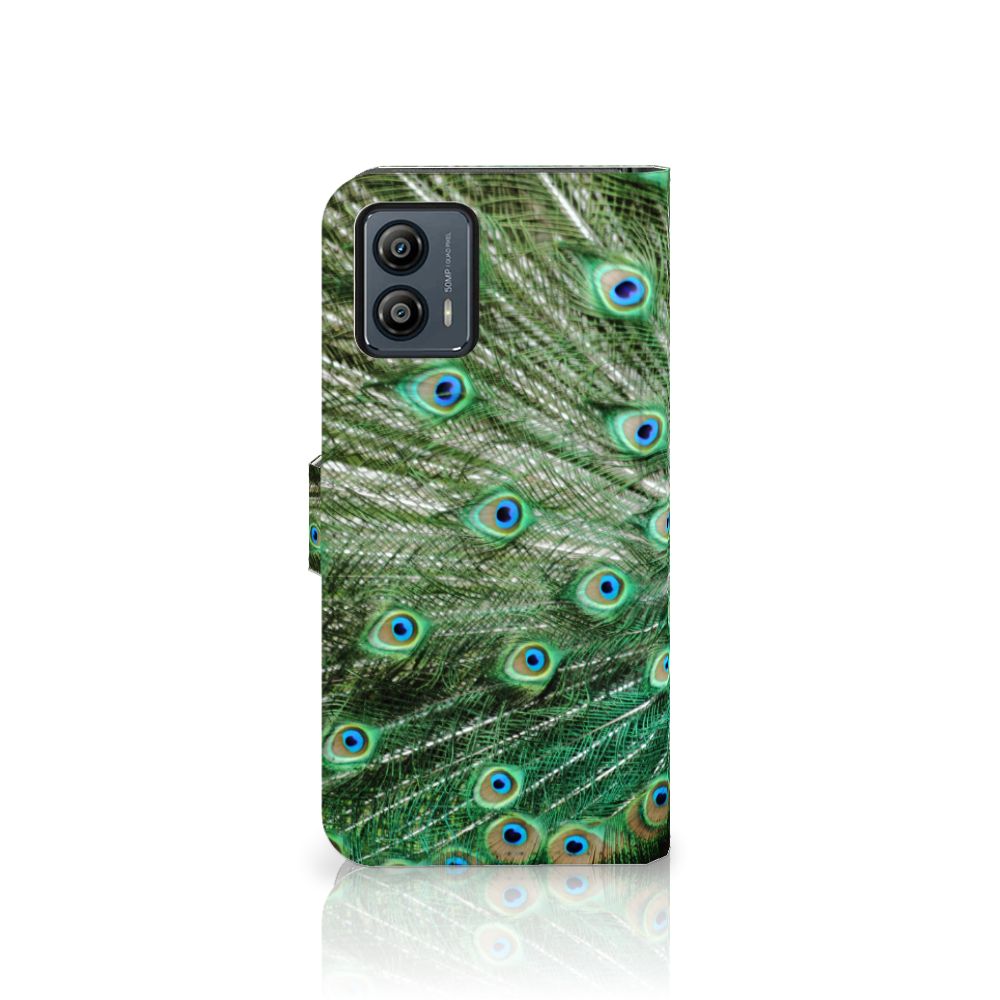 Motorola Moto G53 Telefoonhoesje met Pasjes Pauw