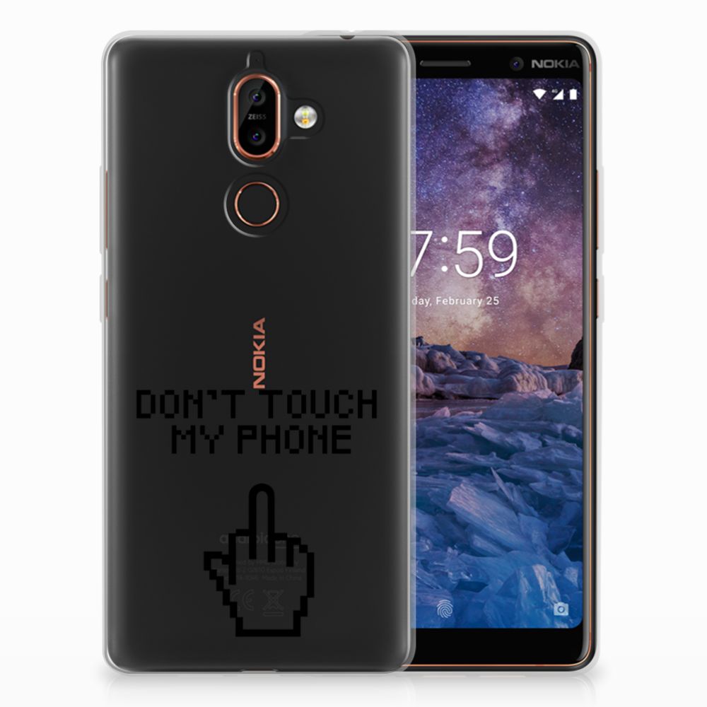 Nokia 7 Plus Silicone-hoesje Finger Don't Touch My Phone