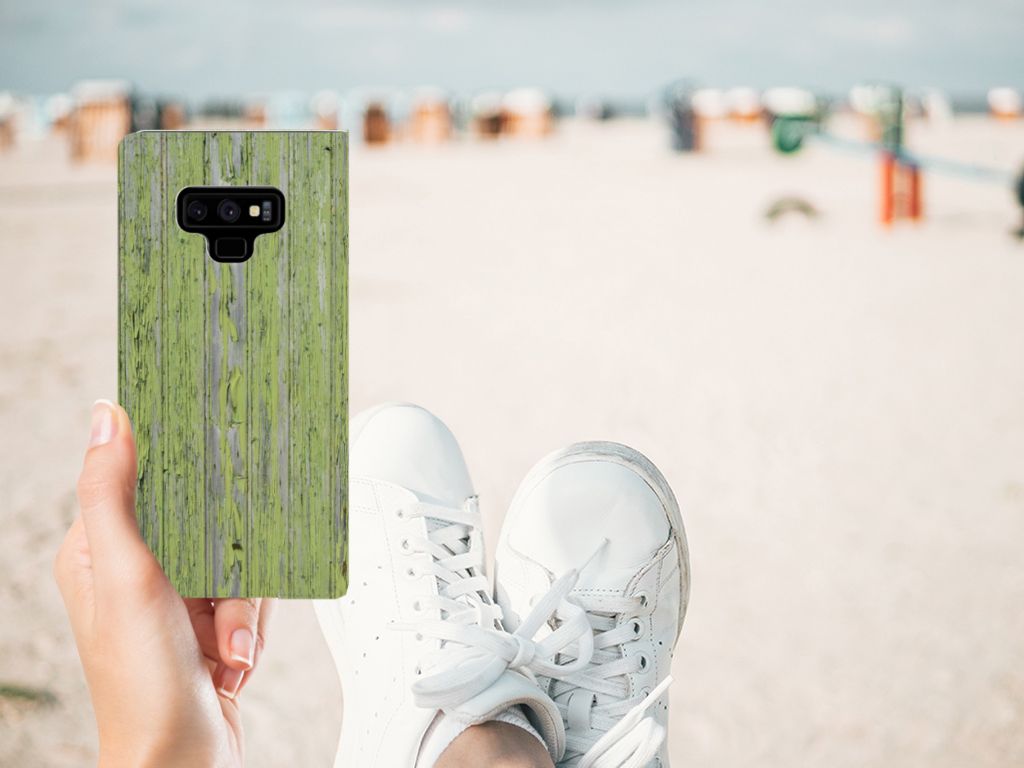 Samsung Galaxy Note 9 Book Wallet Case Green Wood