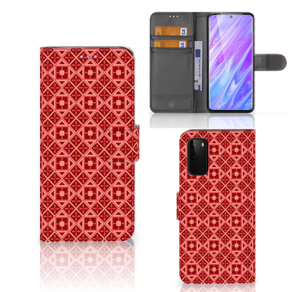 Samsung Galaxy S20 Telefoon Hoesje Batik Rood