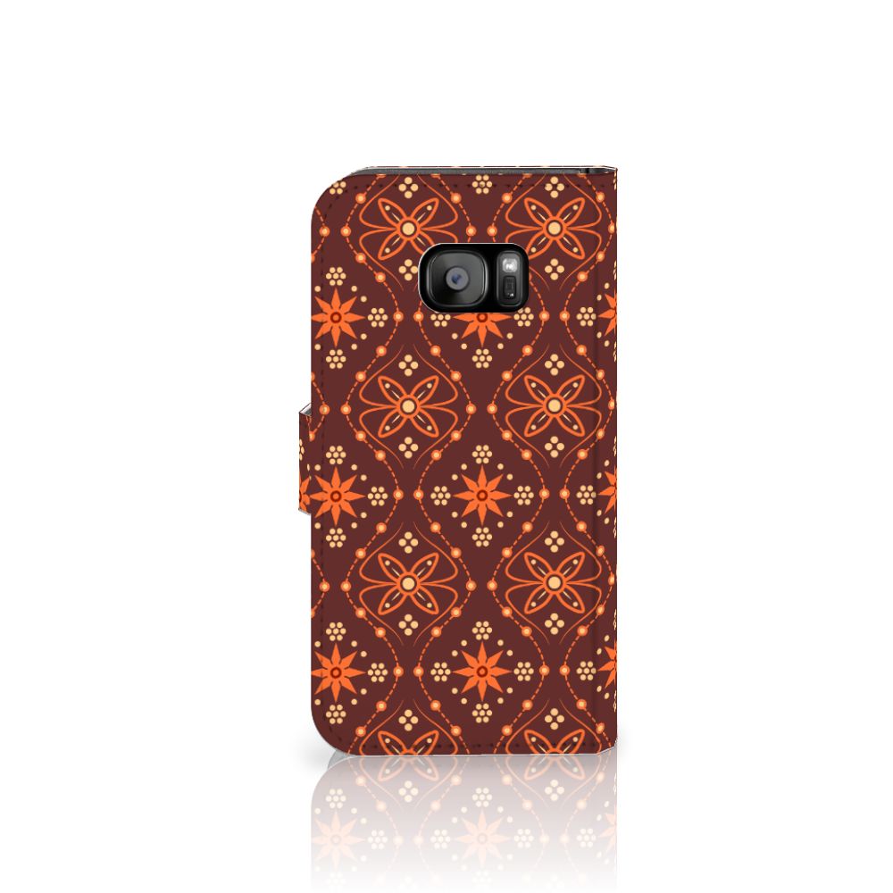 Samsung Galaxy S7 Edge Telefoon Hoesje Batik Brown