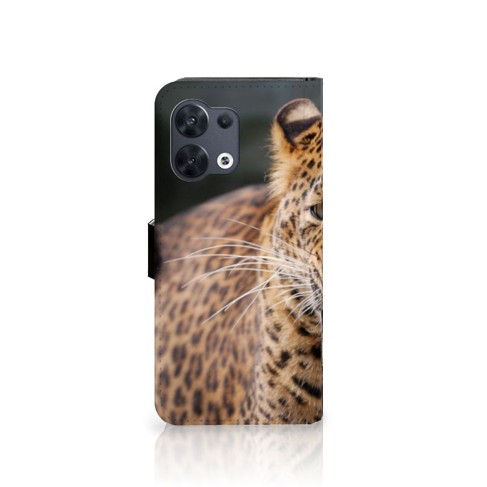 OPPO Reno8 Telefoonhoesje met Pasjes Luipaard