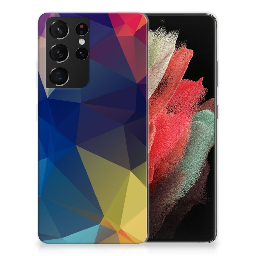 Samsung Galaxy S21 Ultra TPU Hoesje Polygon Dark B2C Telecom
