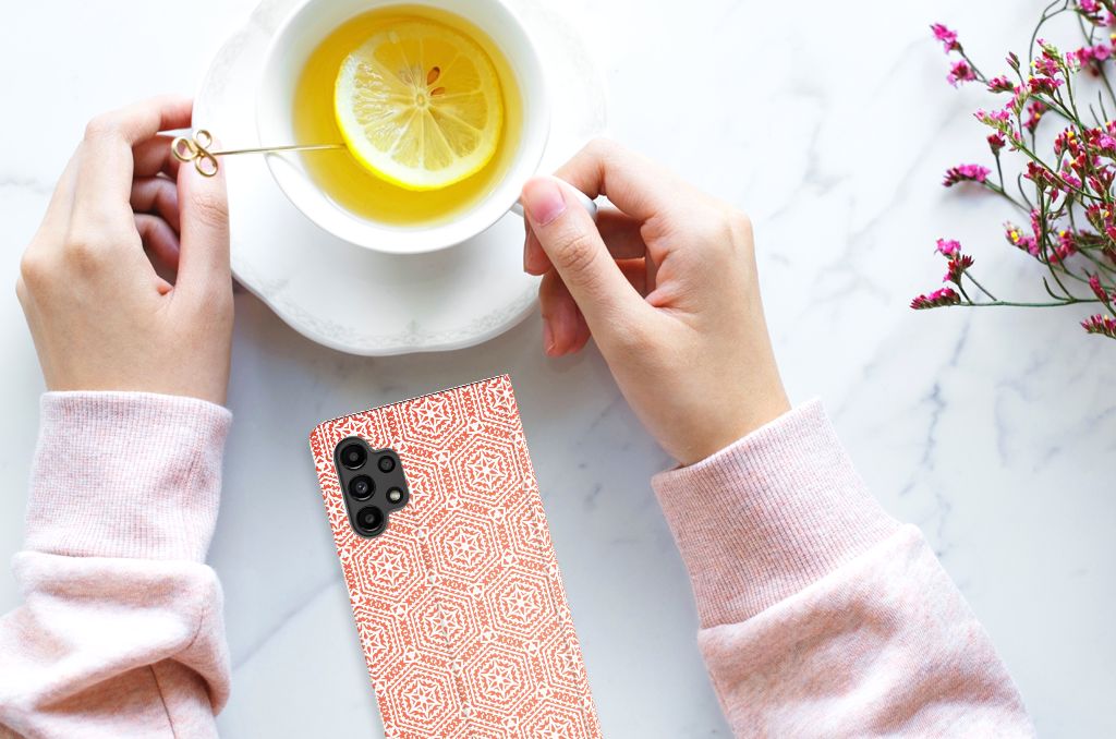 Samsung Galaxy A13 (4G) Hoesje met Magneet Pattern Orange - B2C Telecom