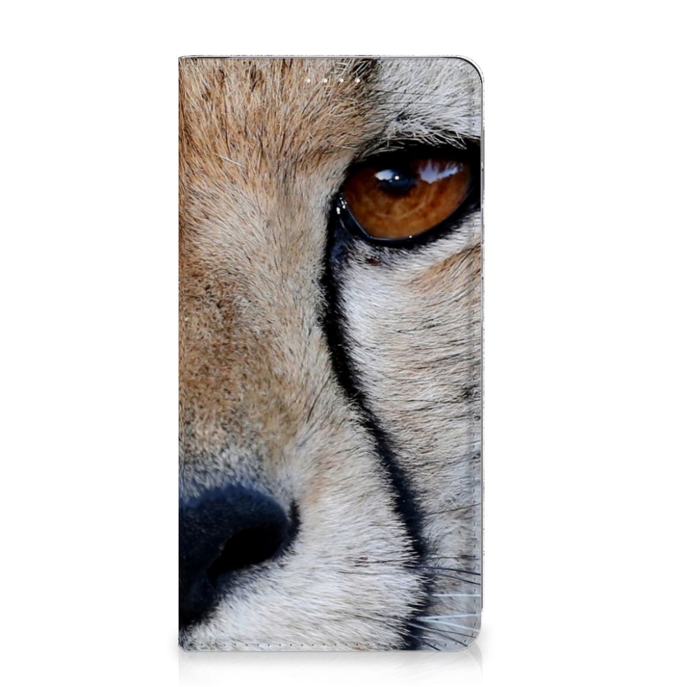 Samsung Galaxy S23 Plus Hoesje maken Cheetah met close-up van cheetah oog en vacht details.