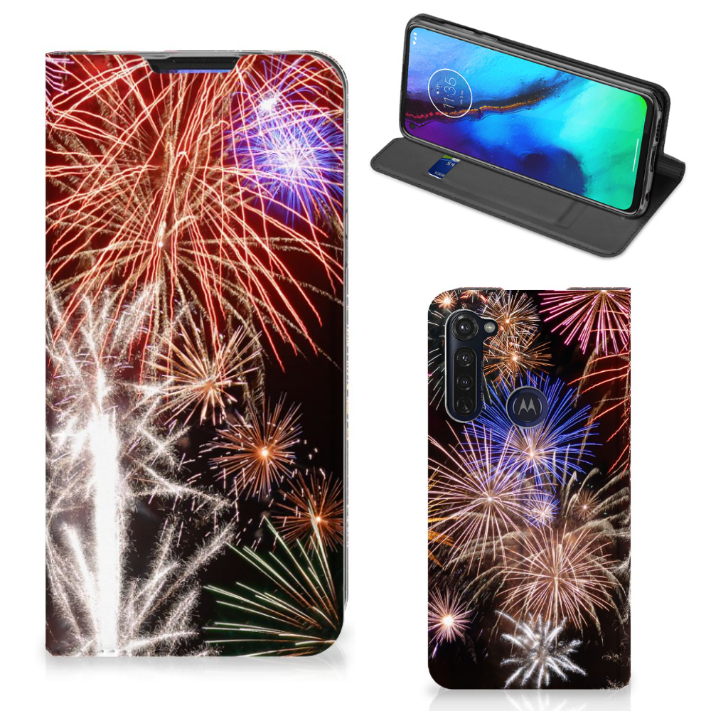 Motorola Moto G Pro Hippe Standcase Vuurwerk - B2C Telecom