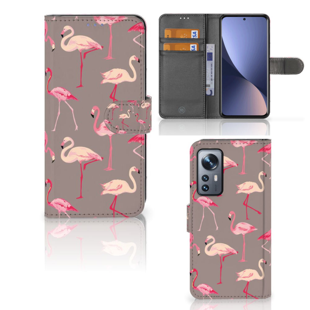 Xiaomi 12 | 12X Telefoonhoesje met Pasjes Flamingo