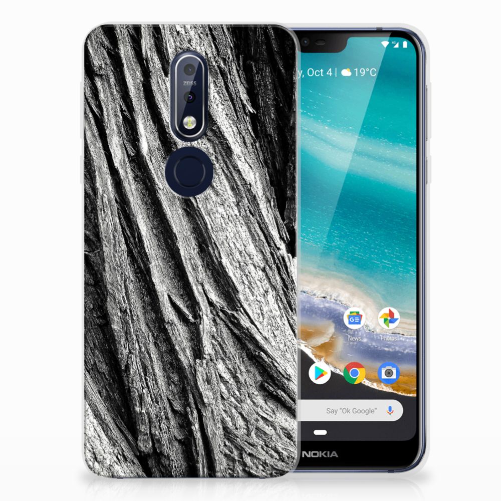 Bumper Hoesje Nokia 7.1 Boomschors Grijs