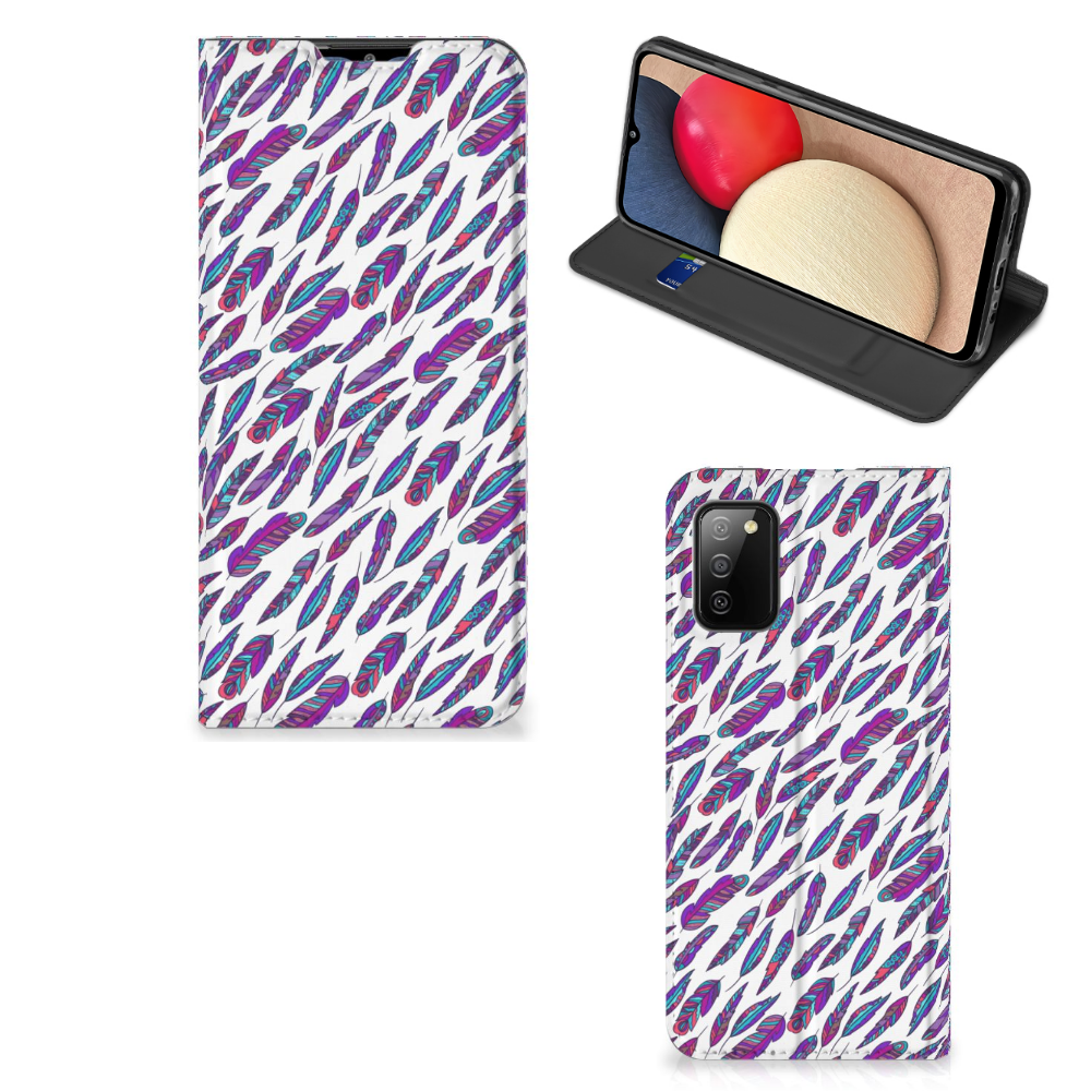 Samsung Galaxy M02s | A02s Hoesje met Magneet Feathers Color - B2C Telecom