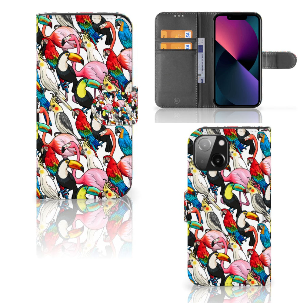 iPhone 13 Mini Telefoonhoesje met Pasjes Birds