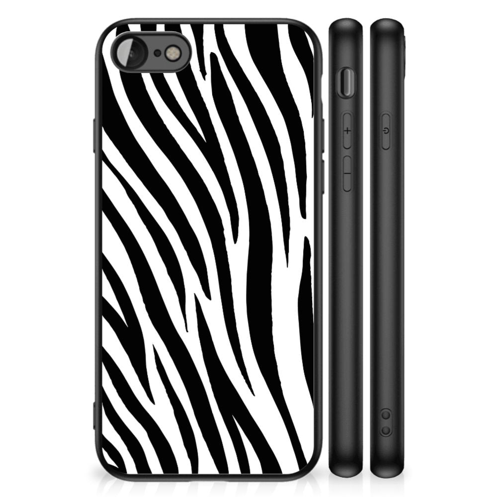 iPhone SE 2022 | SE 2020 | 7/8 Dierenprint Telefoonhoesje Zebra met zwart-wit zebrapatroon ontwerp