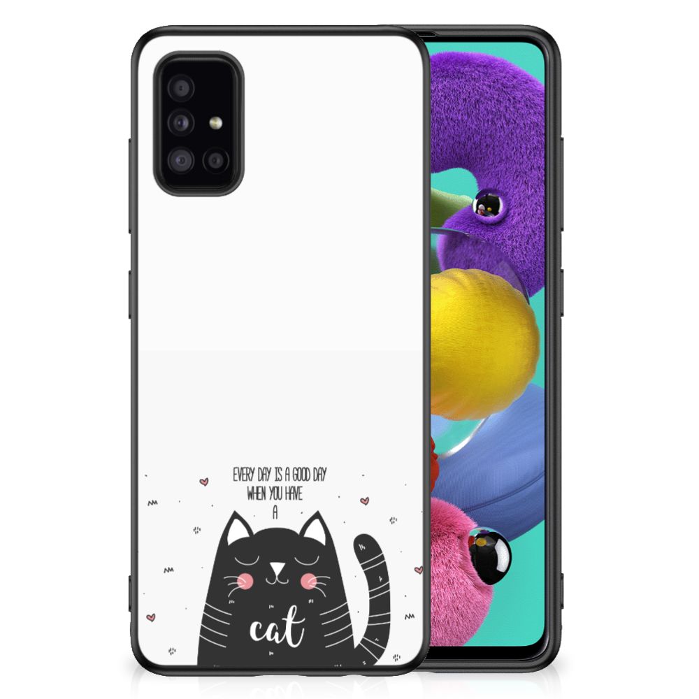 Samsung Galaxy A51 Bumper Hoesje Cat Good Day