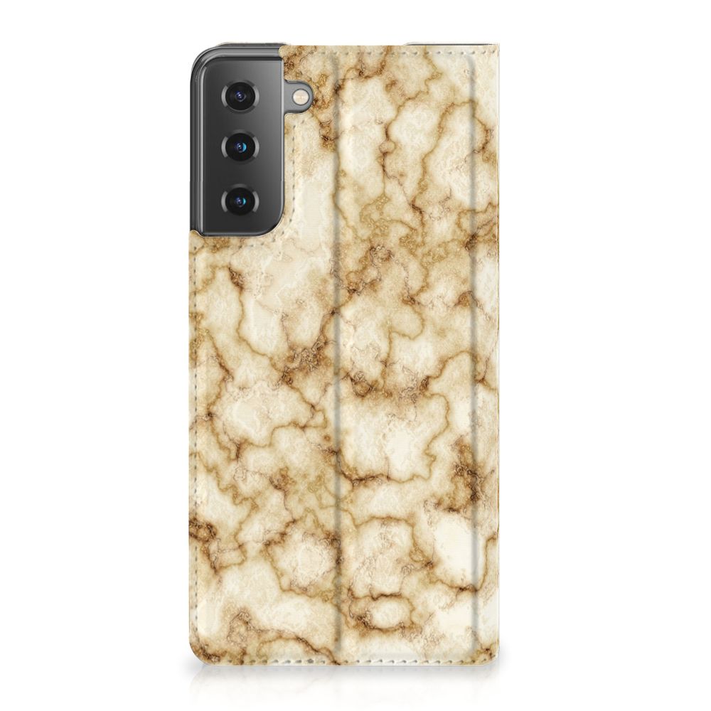 Samsung Galaxy S21 Plus Standcase Marmer Goud - B2C Telecom