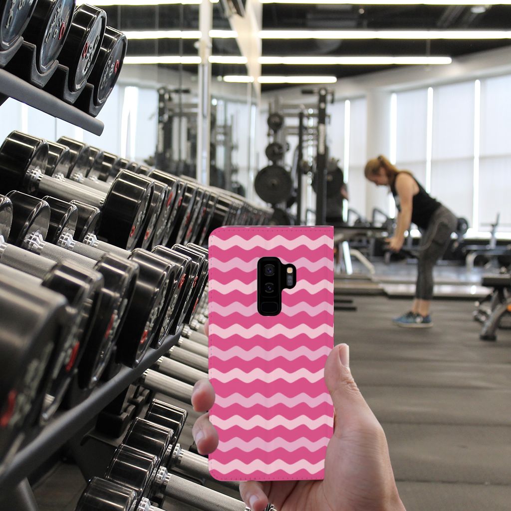Samsung Galaxy S9 Plus Hoesje met Magneet Waves Pink