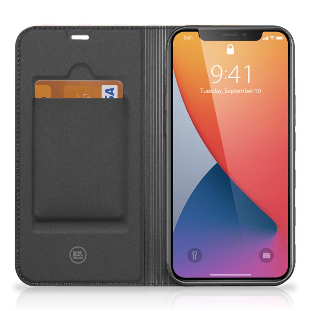 iPhone 12 | iPhone 12 Pro Hoesje met Magneet Zigzag Multi Color