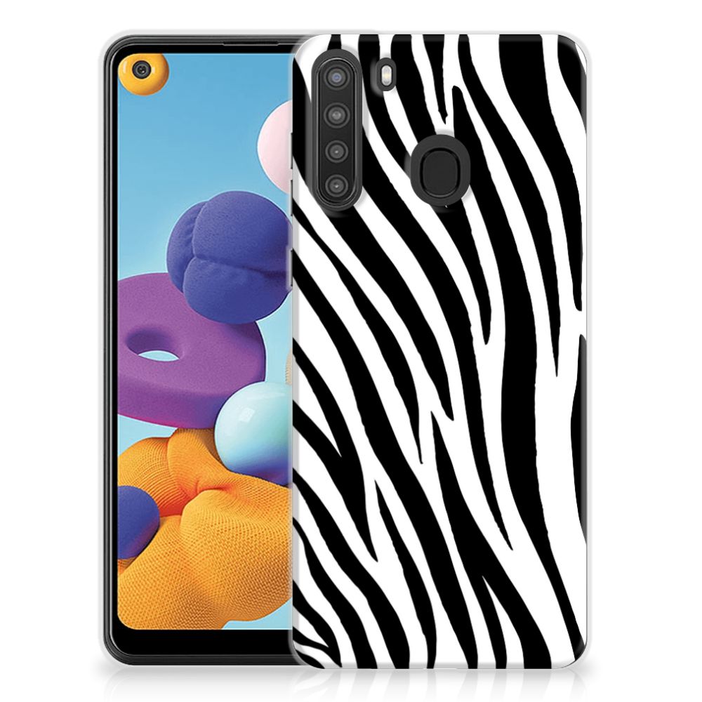 Samsung Galaxy A21 TPU Hoesje Zebra
