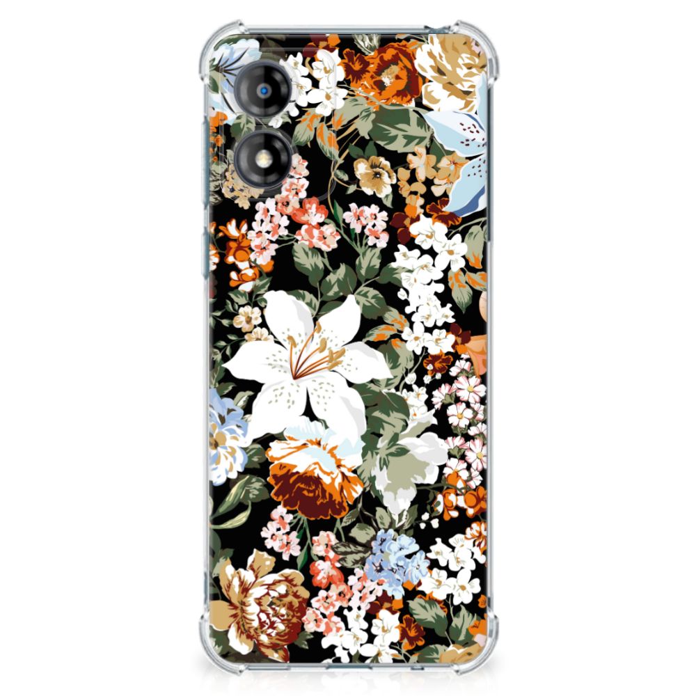 Case voor Motorola Moto E13 Dark Flowers B2C Telecom