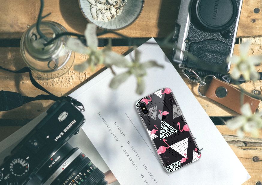 Apple iPhone X | Xs TPU Hoesje Flamingo Triangle