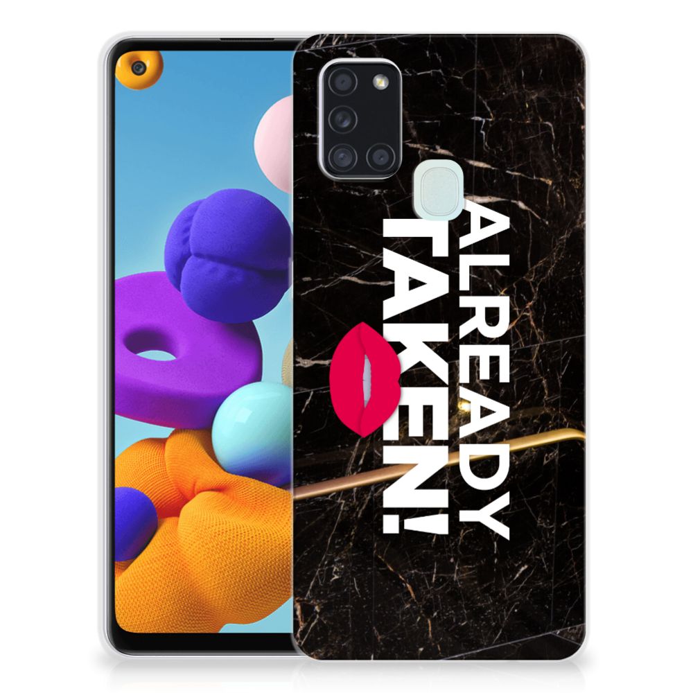 Samsung Galaxy A21s Siliconen hoesje met naam Already Taken Black