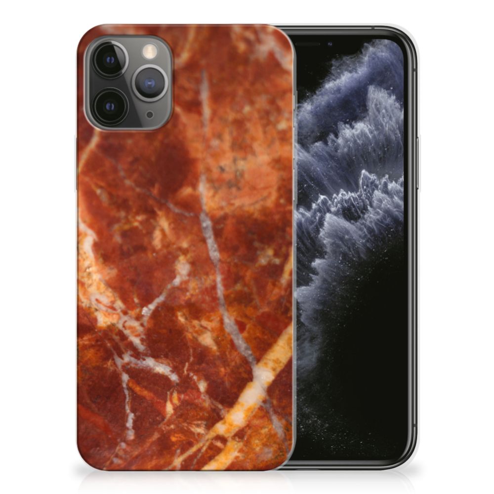 Apple iPhone 11 Pro TPU Siliconen Hoesje Marmer Bruin