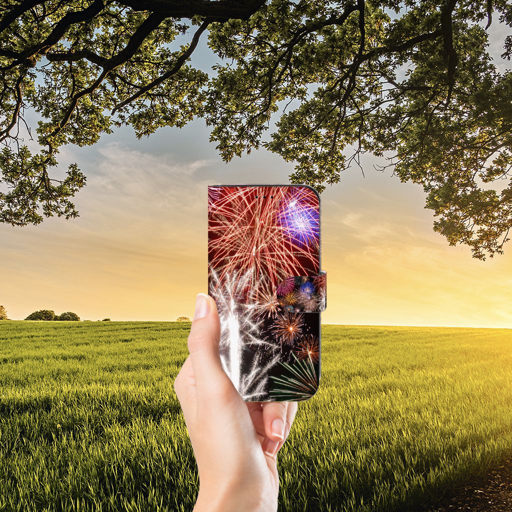 Apple iPhone 13 Wallet Case met Pasjes Vuurwerk