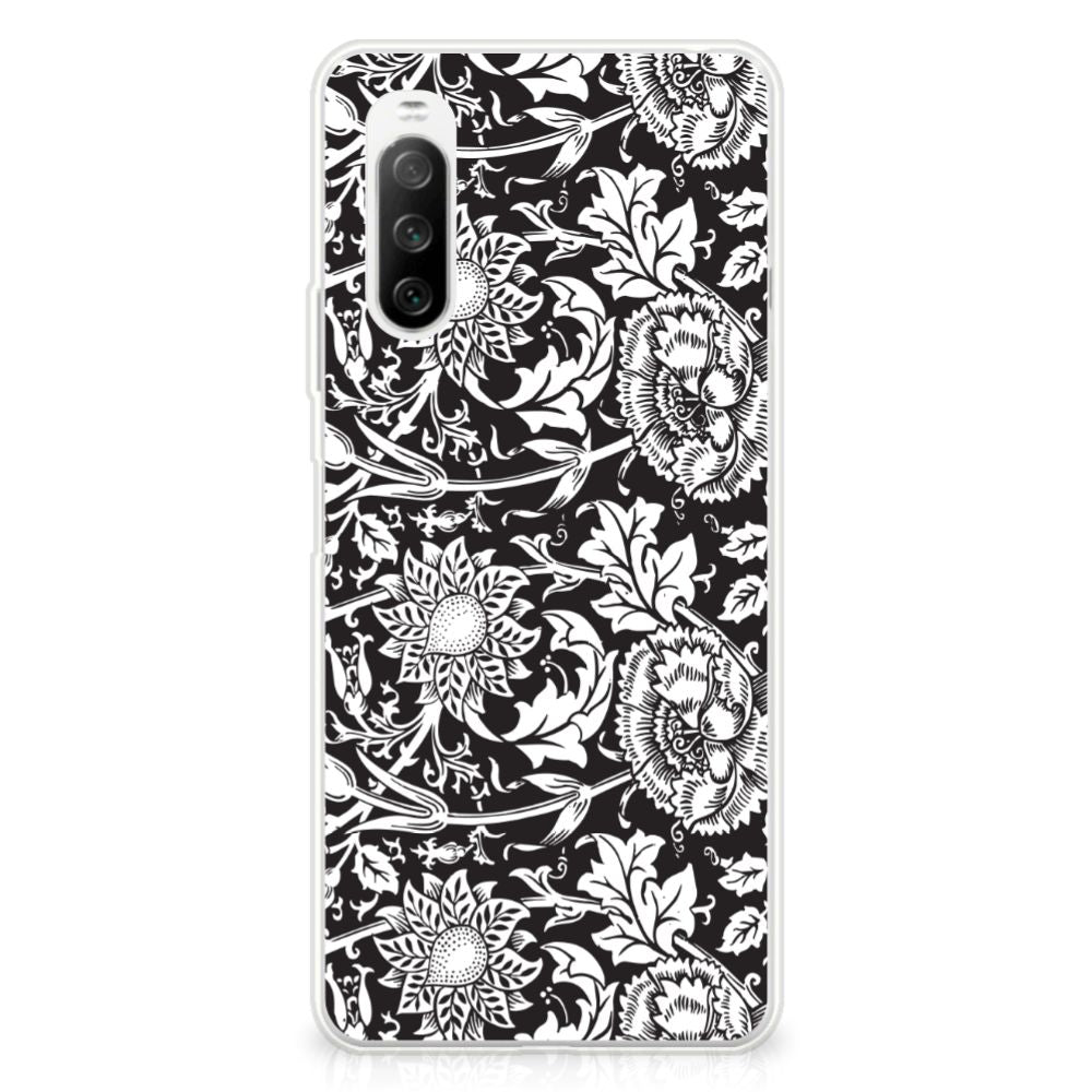 Sony Xperia 10 III TPU Case Black Flowers