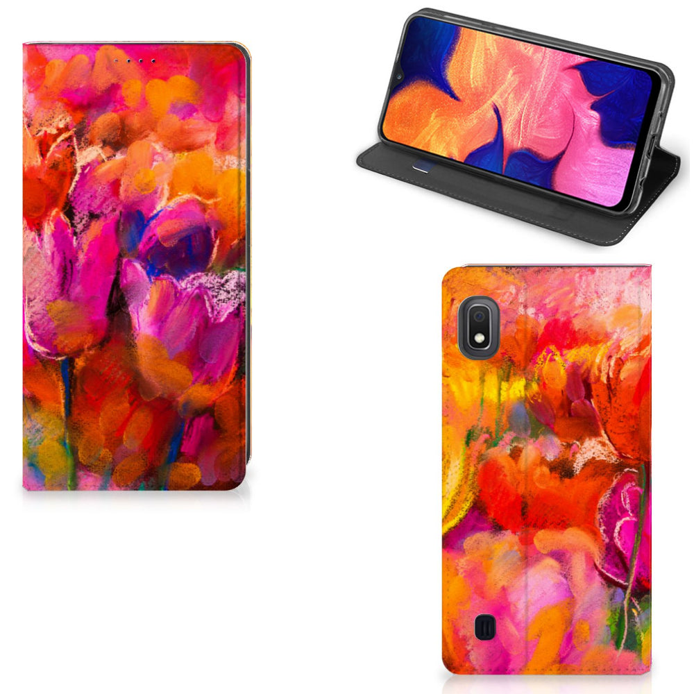 Bookcase Samsung Galaxy A10 Tulips