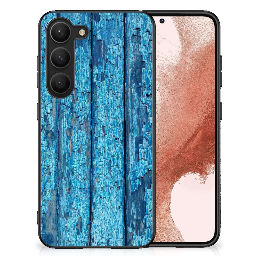 Samsung Galaxy S23 Houten Print Telefoonhoesje Wood Blue B2C Telecom