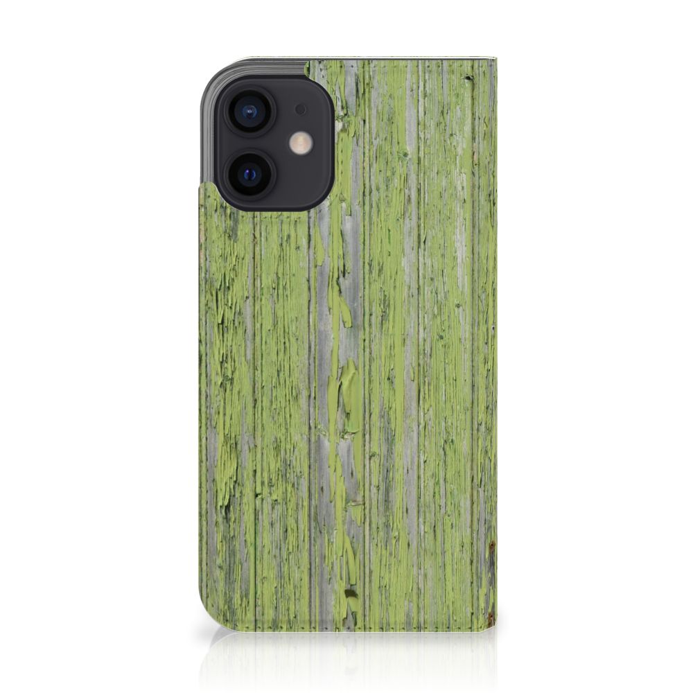 iPhone 12 Mini Book Wallet Case Green Wood - B2C Telecom
