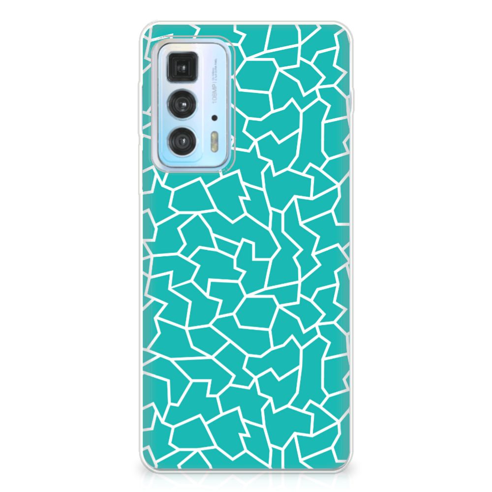 Motorola Edge 20 Pro Hoesje maken Cracks Blue